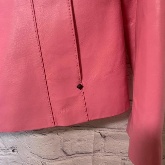 Black Rivet pink 100% leather zip up jacket - Picture 5 of 16